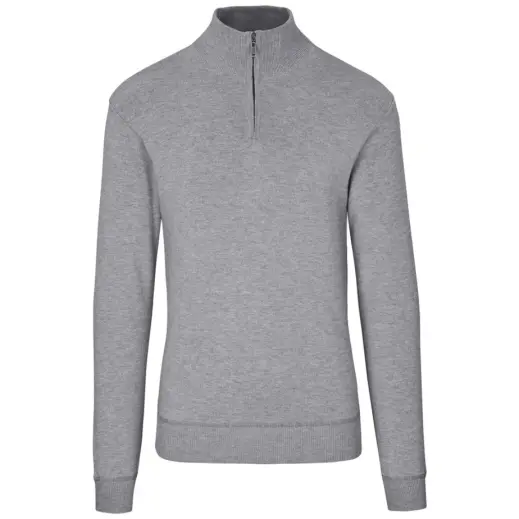 Mens 1-4 Zip Quantum Low Pill Jersey Grey Front